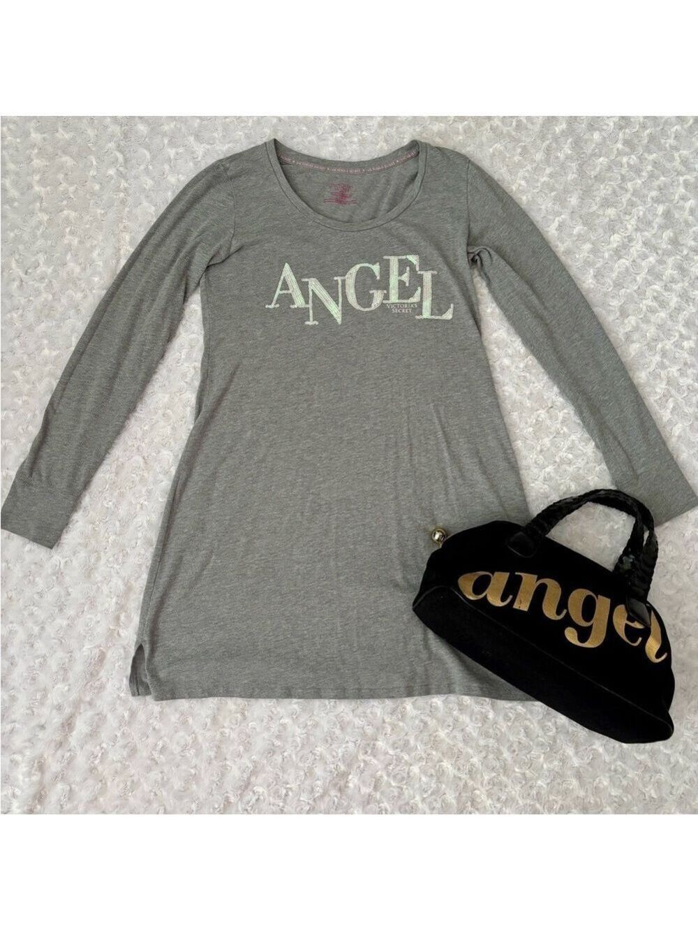 Victoria's Secret Angel Sleep Shirt Cosmetic Bag Bundle Size Medium